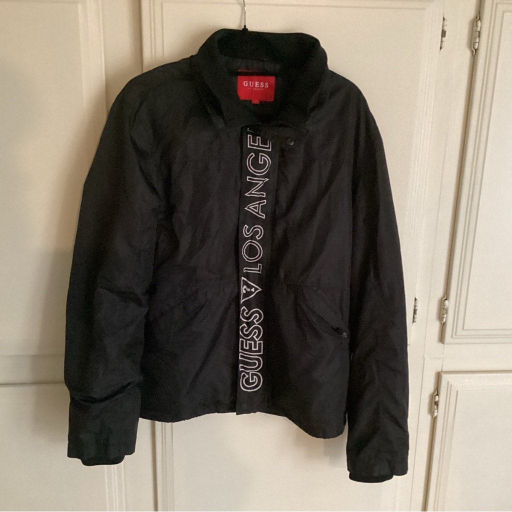 Guess Los Angeles Full Zip Black Jacket Unisex Large